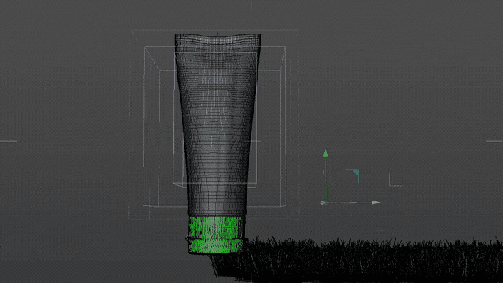 3D animatic showing the rig for the anthropomorphic Blue Emu product tube and baseball