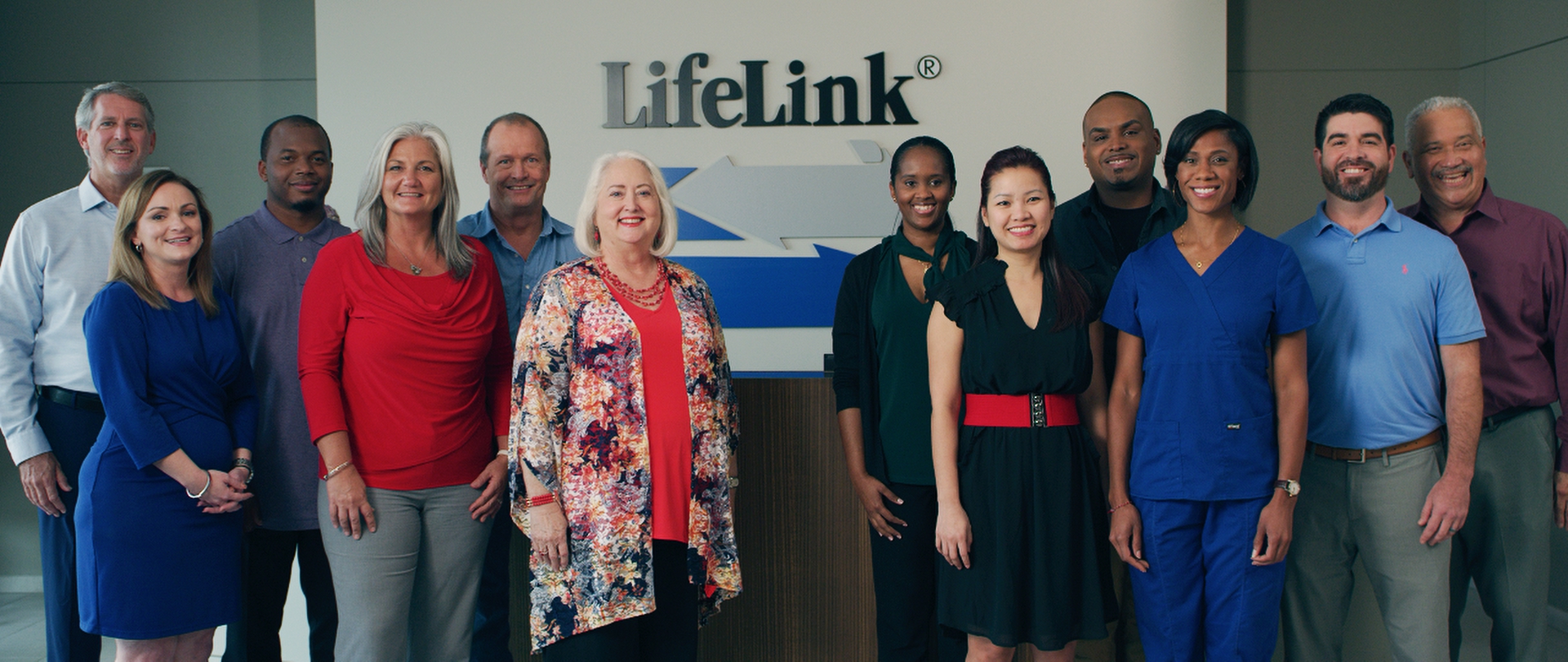 A wide shot of the team at LifeLink headquarters in Tampa, Florida.